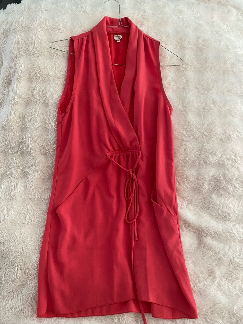 Wilfred CORAL 🪸 Halter Wrap Mini Dress